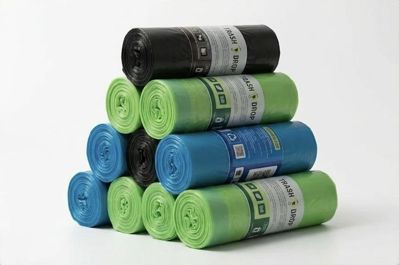 TrashDrop QR-coded waste bags for organic, general and recyclable waste